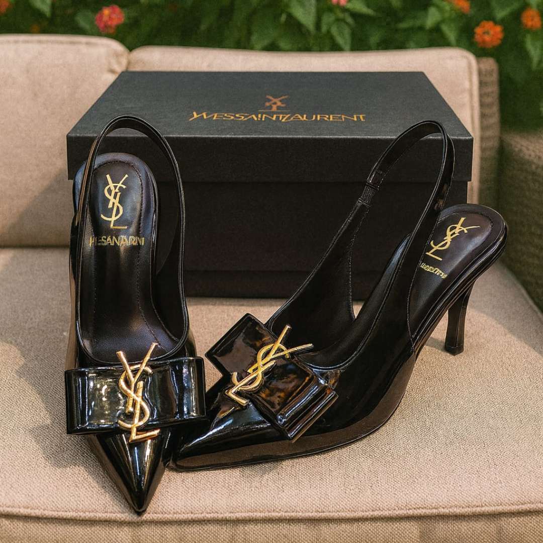 Elegant Black Kitten Heel Shoes For Women – 2.5 Inch Heels With Gold Buckle And Elastic Band Closure For Stylish Comfort And Perfect Fit (9)