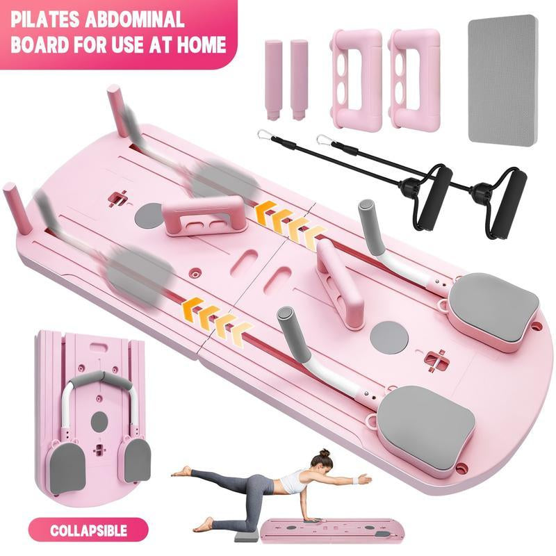 1 Multifunctional Folding Pilates Board, 8-In-1 Set, Includes Resistance Bands, Home Fitness Equipment Suitable for Both Home and Gym Use Foldable Design for Easy Storage Can Be Used for Abdominal and Core Strength Training