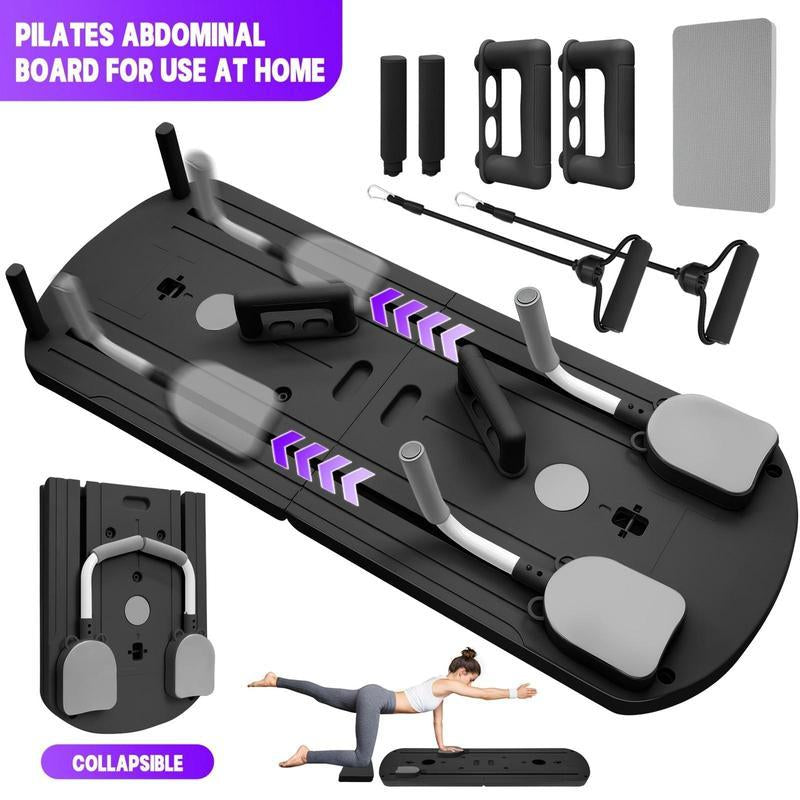 1 Multifunctional Folding Pilates Board, 8-In-1 Set, Includes Resistance Bands, Home Fitness Equipment Suitable for Both Home and Gym Use Foldable Design for Easy Storage Can Be Used for Abdominal and Core Strength Training