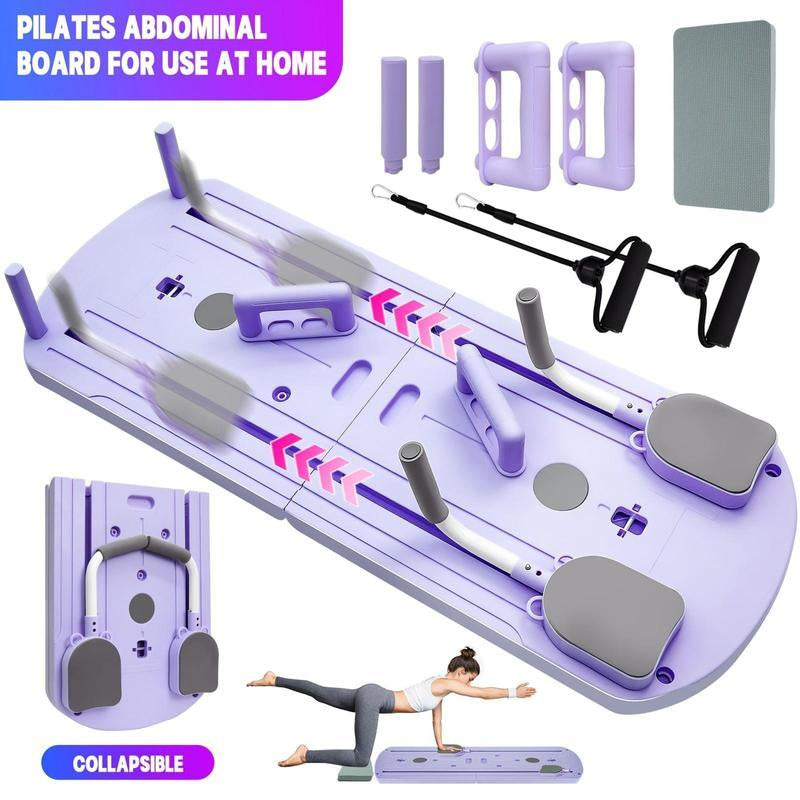 1 Multifunctional Folding Pilates Board, 8-In-1 Set, Includes Resistance Bands, Home Fitness Equipment Suitable for Both Home and Gym Use Foldable Design for Easy Storage Can Be Used for Abdominal and Core Strength Training