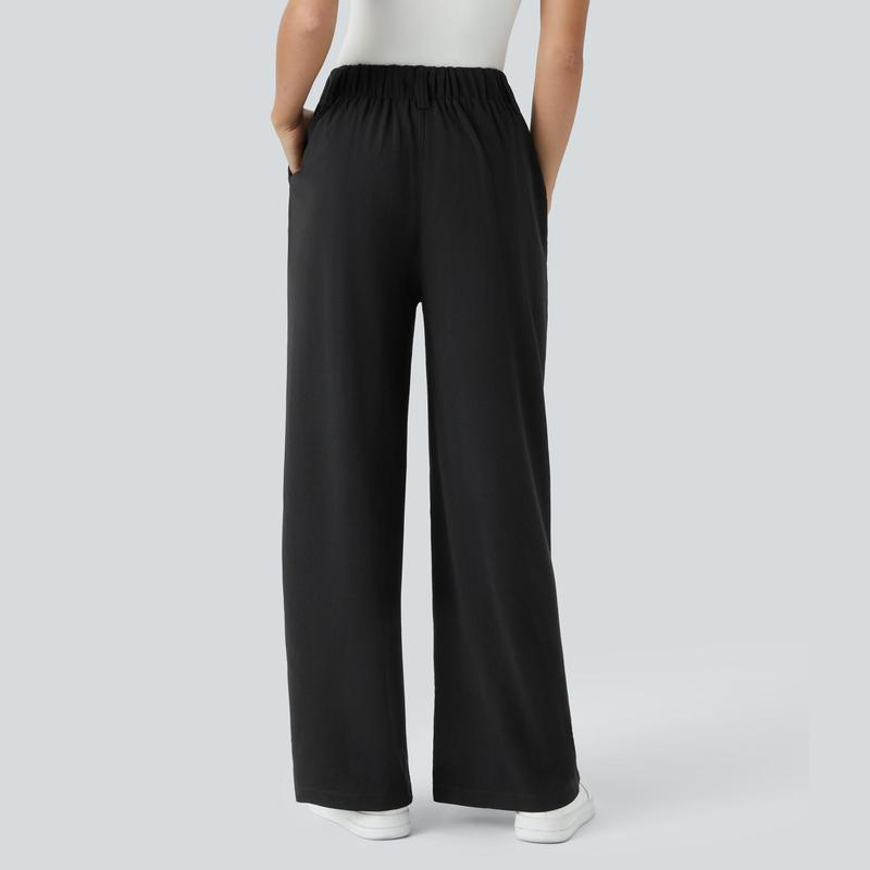 Halara Flex High Waisted Side Pocket Wide Leg Waffle Work Pants, Comfort Trousers, Minimalist Style #Summer#Summervibes#Novatopfinds#Tiktokshopbacktoschool