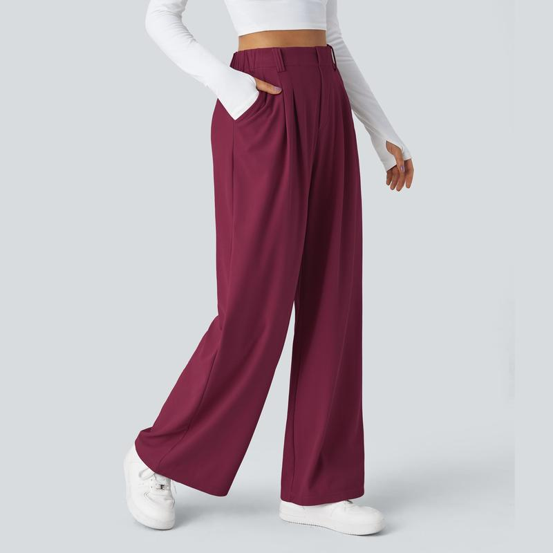 Halara Flex High Waisted Side Pocket Wide Leg Waffle Work Pants, Comfort Trousers, Minimalist Style #Summer#Summervibes#Novatopfinds#Tiktokshopbacktoschool
