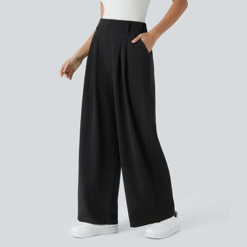Halara Flex High Waisted Side Pocket Wide Leg Waffle Work Pants, Comfort Trousers, Minimalist Style #Summer#Summervibes#Novatopfinds#Tiktokshopbacktoschool