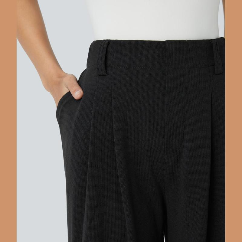 Halara Flex High Waisted Side Pocket Wide Leg Waffle Work Pants, Comfort Trousers, Minimalist Style #Summer#Summervibes#Novatopfinds#Tiktokshopbacktoschool