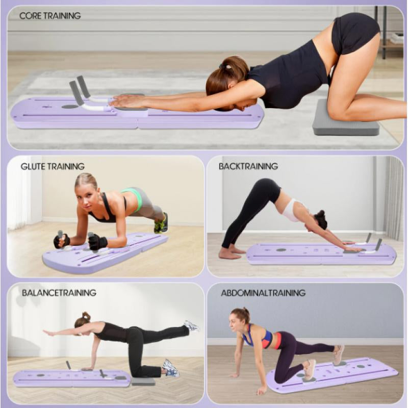 1 Multifunctional Folding Pilates Board, 8-In-1 Set, Includes Resistance Bands, Home Fitness Equipment Suitable for Both Home and Gym Use Foldable Design for Easy Storage Can Be Used for Abdominal and Core Strength Training