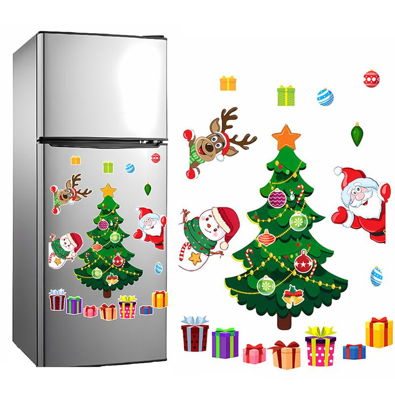 1Set Christmas Refrigerator Magnets,Christmas Tree Magnets for Fridge Stickers Decoration, Adorable Xmas Stickers for Kids Toddlers, DIY Fridge Santa Reindeer Snowman for Fridge Garage Kitchen Metal Door Christmas Decoration 2025