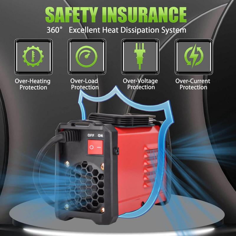 ZKB 200Amp 20PCS Rods Stick Welder, Super MINI Portable Welding Machine, IGBT Inverter Welder Machine 110V with Hot Start Arc Force Anti-Stick, for 1/16"-1/8" Rod ARC Welder, 2 Chip Hammers (Red)