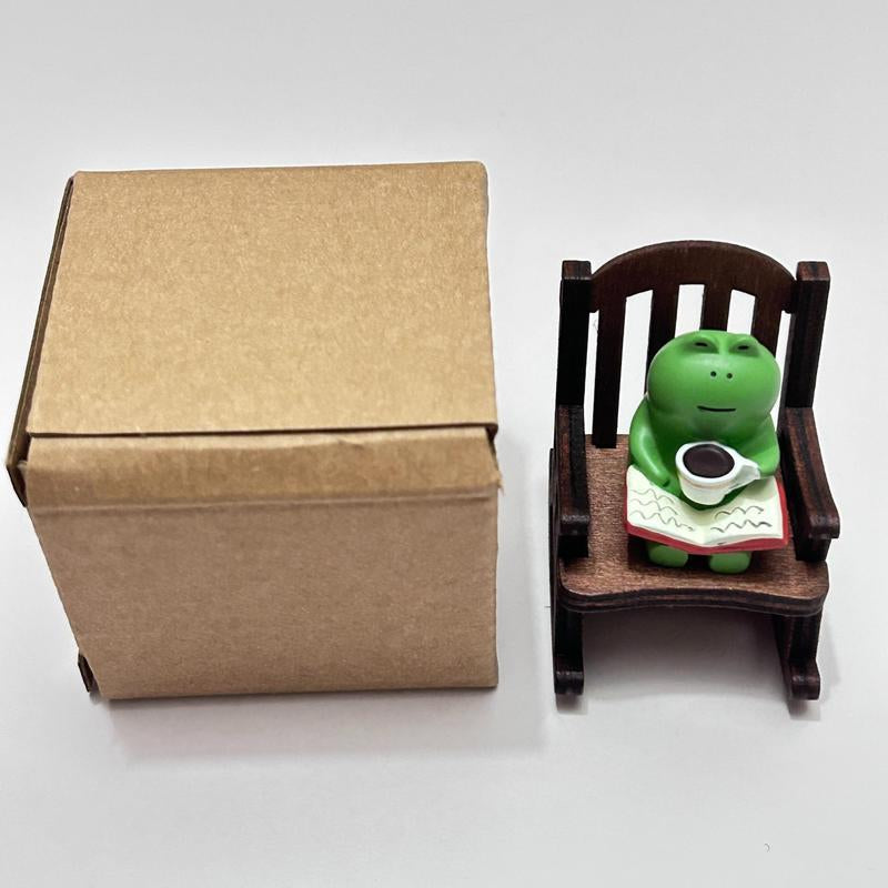 Cute Frog & Chiar Design Car Ornament, 1 Set Mini Cartoon Animal Decoration, Car Interior Decoration Accessories for Home Office Bedroom Party