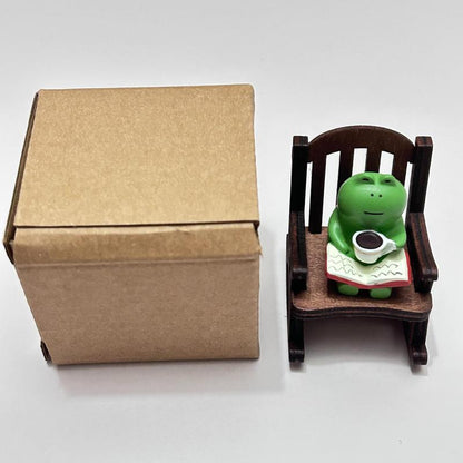 Cute Frog & Chiar Design Car Ornament, 1 Set Mini Cartoon Animal Decoration, Car Interior Decoration Accessories for Home Office Bedroom Party