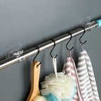 4PCS Curtain Rod Hook Set, Self Adhesive No Punch Curtain Rod Clamp Retainer Bracket For Home, Office, And Bathroom Curtain Installation