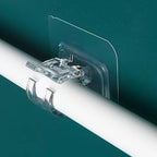 4PCS Curtain Rod Hook Set, Self Adhesive No Punch Curtain Rod Clamp Retainer Bracket For Home, Office, And Bathroom Curtain Installation