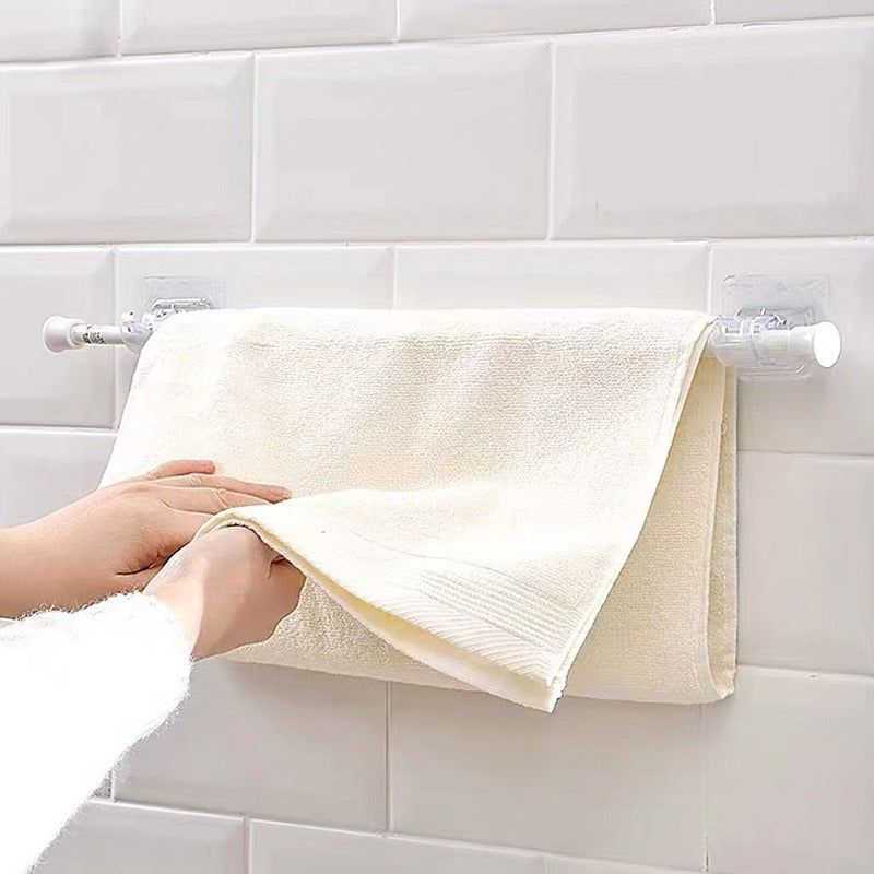 4PCS Curtain Rod Hook Set, Self Adhesive No Punch Curtain Rod Clamp Retainer Bracket For Home, Office, And Bathroom Curtain Installation