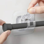 4PCS Curtain Rod Hook Set, Self Adhesive No Punch Curtain Rod Clamp Retainer Bracket For Home, Office, And Bathroom Curtain Installation