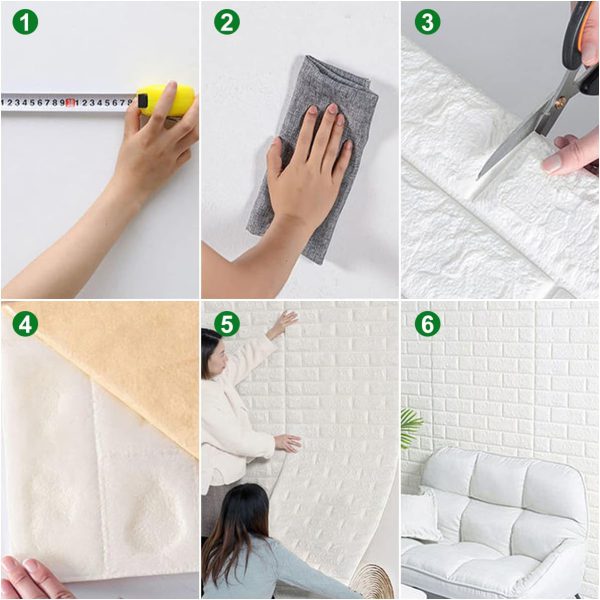 3d Wall Sticker White Brick Sheet | Bedroom Home Decor Waterproof Self Adhesive Living Room Wallpaper (Pack Of 1)