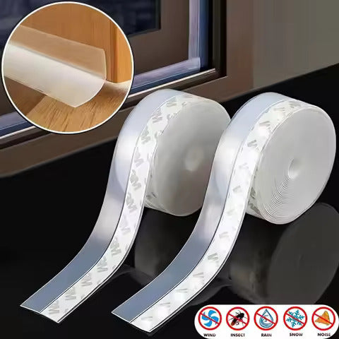 5 Meter Silicone Door Draft Stopper & Window Seal Strip – Weatherproof, Dustproof, Noise Insulation for Doors, Windows & Shower Gaps