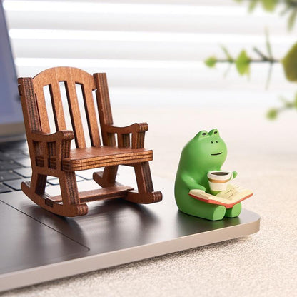 Cute Frog & Chiar Design Car Ornament, 1 Set Mini Cartoon Animal Decoration, Car Interior Decoration Accessories for Home Office Bedroom Party