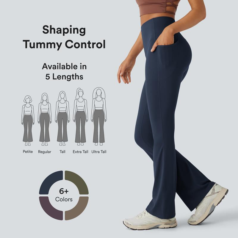 Halara Ultrasculpt Socinched High Waisted Tummy Control Pocket Shaping Yoga Bootcut Leggings