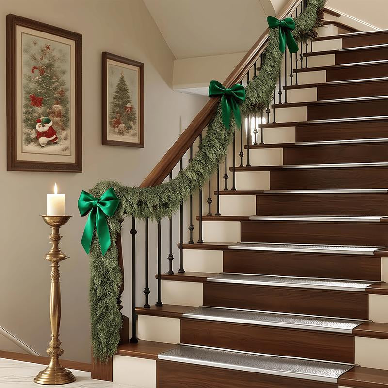 6 FT 2 Pcs Artificial Cedar Garlands (Full & Lush) with DIY Kit – Real Touch Winter Cedar Greenery, Premium Artificial Pine Garland for Table, Mantel, Wall, Indoor & Outdoor Christmas Decorations ,Ornaments Doorway (2, 6 FT)