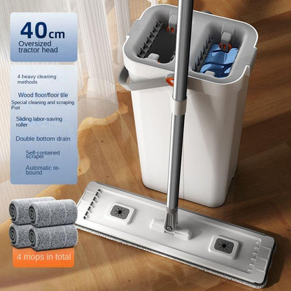 Aoran Magic Household Bucket Set, Wet Mop with 1 Mop Head and 4 Mop Pads for Floor Cleaning!