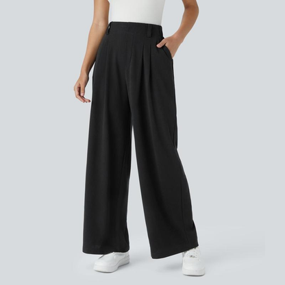 Halara Flex High Waisted Side Pocket Wide Leg Waffle Work Pants, Comfort Trousers, Minimalist Style #Summer#Summervibes#Novatopfinds#Tiktokshopbacktoschool
