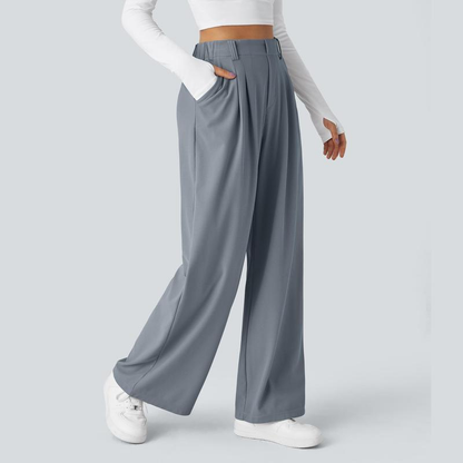 Halara Flex High Waisted Side Pocket Wide Leg Waffle Work Pants, Comfort Trousers, Minimalist Style #Summer#Summervibes#Novatopfinds#Tiktokshopbacktoschool
