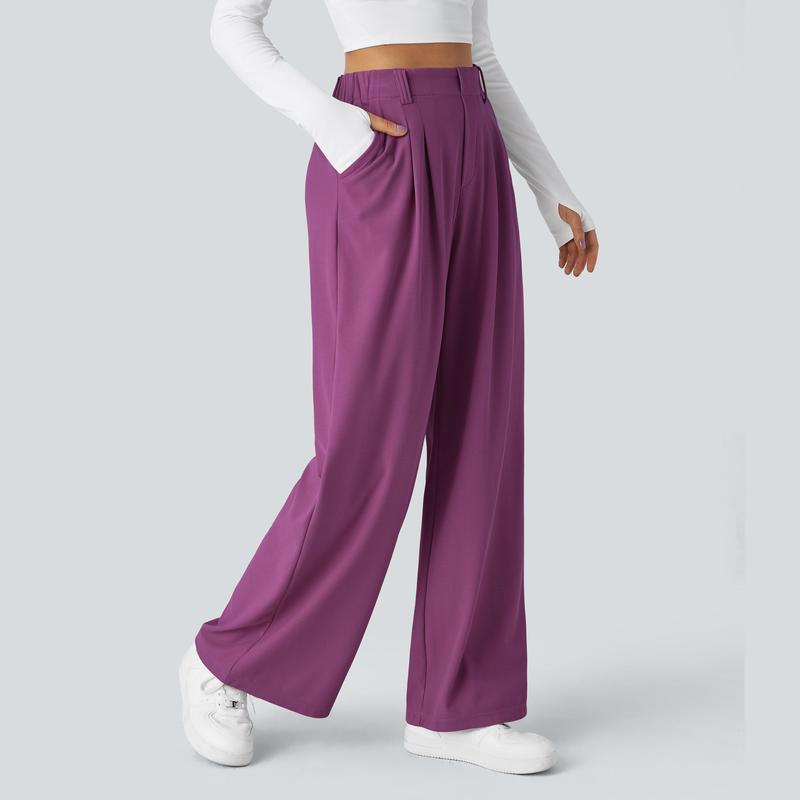 Halara Flex High Waisted Side Pocket Wide Leg Waffle Work Pants, Comfort Trousers, Minimalist Style #Summer#Summervibes#Novatopfinds#Tiktokshopbacktoschool