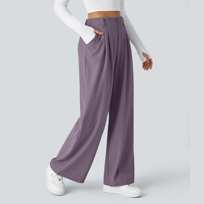 Halara Flex High Waisted Side Pocket Wide Leg Waffle Work Pants, Comfort Trousers, Minimalist Style #Summer#Summervibes#Novatopfinds#Tiktokshopbacktoschool