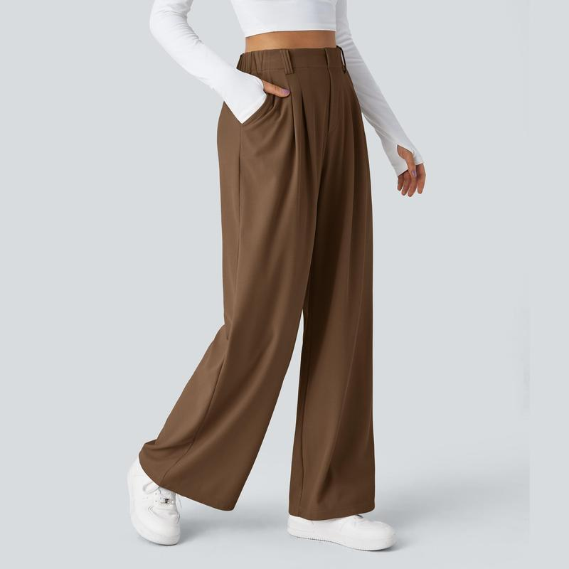 Halara Flex High Waisted Side Pocket Wide Leg Waffle Work Pants, Comfort Trousers, Minimalist Style #Summer#Summervibes#Novatopfinds#Tiktokshopbacktoschool