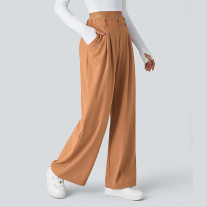 Halara Flex High Waisted Side Pocket Wide Leg Waffle Work Pants, Comfort Trousers, Minimalist Style #Summer#Summervibes#Novatopfinds#Tiktokshopbacktoschool