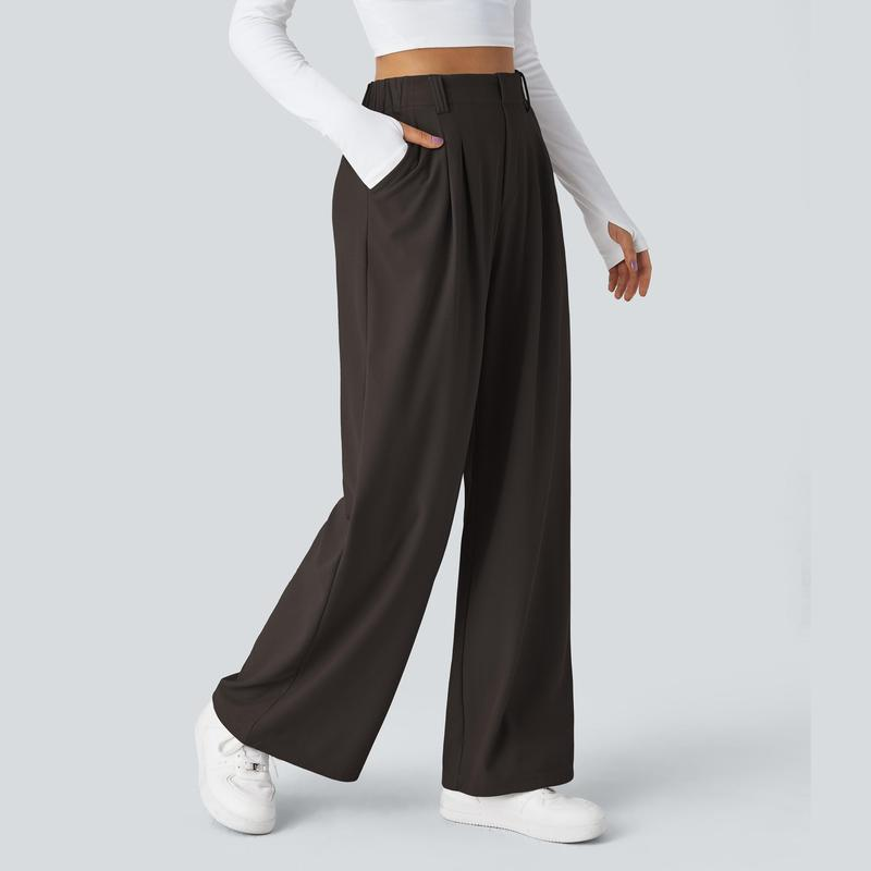 Halara Flex High Waisted Side Pocket Wide Leg Waffle Work Pants, Comfort Trousers, Minimalist Style #Summer#Summervibes#Novatopfinds#Tiktokshopbacktoschool