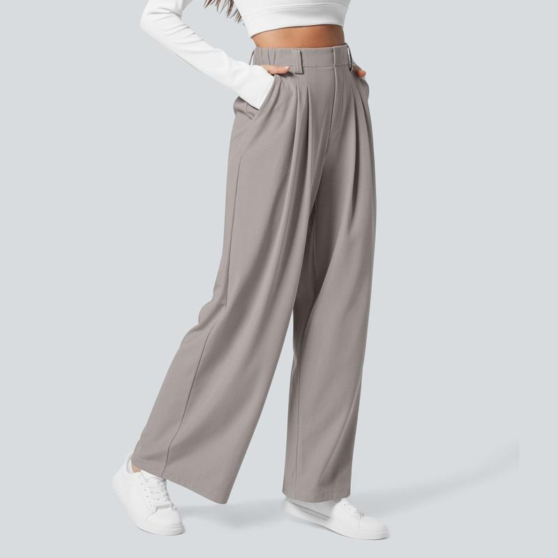 Halara Flex High Waisted Side Pocket Wide Leg Waffle Work Pants, Comfort Trousers, Minimalist Style #Summer#Summervibes#Novatopfinds#Tiktokshopbacktoschool