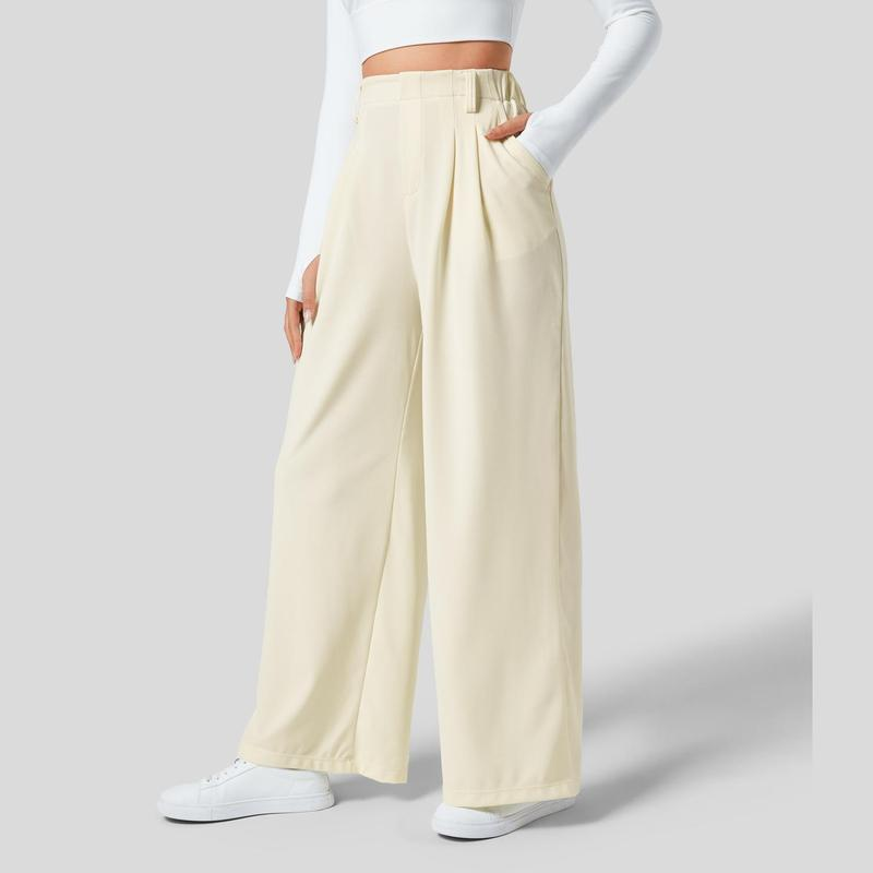 Halara Flex High Waisted Side Pocket Wide Leg Waffle Work Pants, Comfort Trousers, Minimalist Style #Summer#Summervibes#Novatopfinds#Tiktokshopbacktoschool