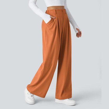 Halara Flex High Waisted Side Pocket Wide Leg Waffle Work Pants, Comfort Trousers, Minimalist Style #Summer#Summervibes#Novatopfinds#Tiktokshopbacktoschool