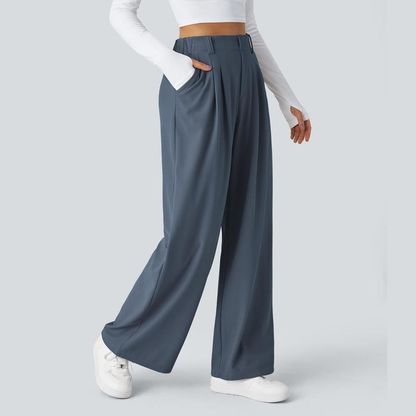 Halara Flex High Waisted Side Pocket Wide Leg Waffle Work Pants, Comfort Trousers, Minimalist Style #Summer#Summervibes#Novatopfinds#Tiktokshopbacktoschool