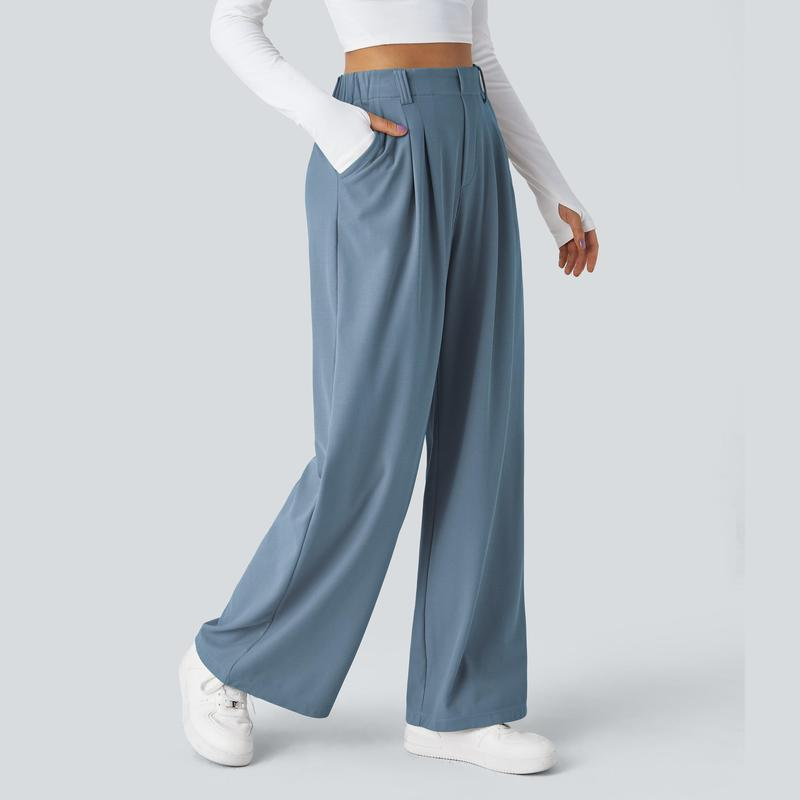 Halara Flex High Waisted Side Pocket Wide Leg Waffle Work Pants, Comfort Trousers, Minimalist Style #Summer#Summervibes#Novatopfinds#Tiktokshopbacktoschool