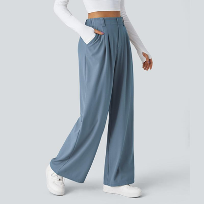Halara Flex High Waisted Side Pocket Wide Leg Waffle Work Pants, Comfort Trousers, Minimalist Style #Summer#Summervibes#Novatopfinds#Tiktokshopbacktoschool