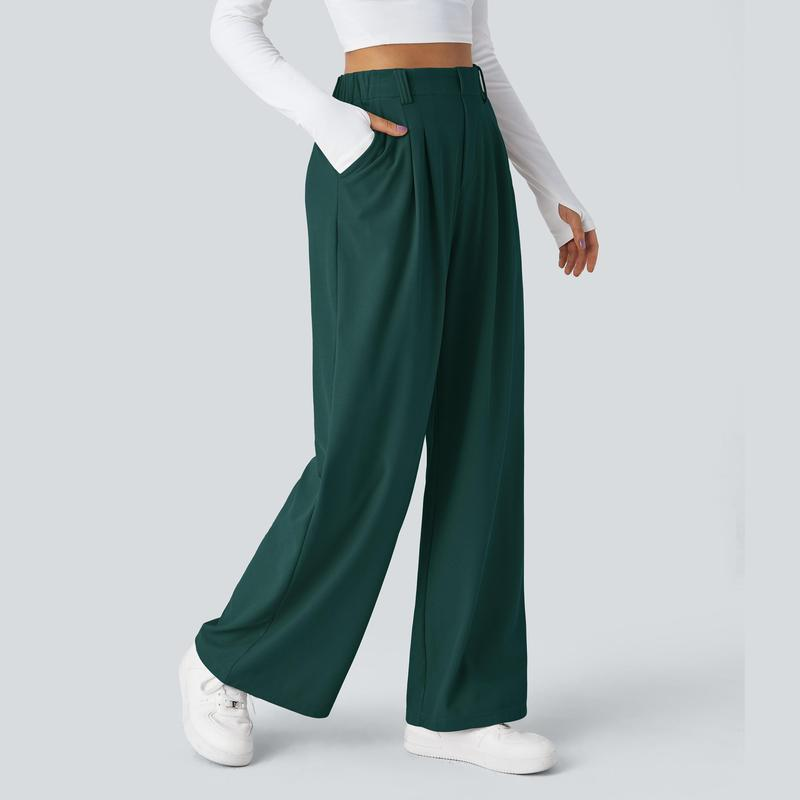 Halara Flex High Waisted Side Pocket Wide Leg Waffle Work Pants, Comfort Trousers, Minimalist Style #Summer#Summervibes#Novatopfinds#Tiktokshopbacktoschool