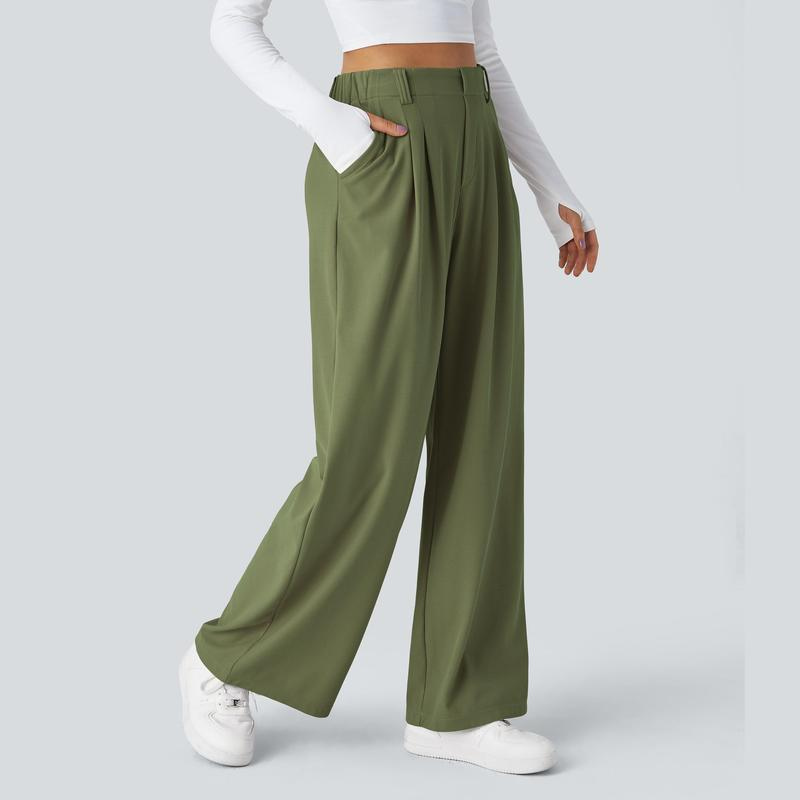 Halara Flex High Waisted Side Pocket Wide Leg Waffle Work Pants, Comfort Trousers, Minimalist Style #Summer#Summervibes#Novatopfinds#Tiktokshopbacktoschool