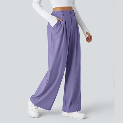 Halara Flex High Waisted Side Pocket Wide Leg Waffle Work Pants, Comfort Trousers, Minimalist Style #Summer#Summervibes#Novatopfinds#Tiktokshopbacktoschool