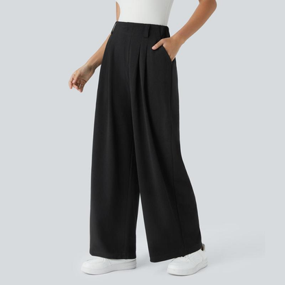 Halara Flex High Waisted Side Pocket Wide Leg Waffle Work Pants, Comfort Trousers, Minimalist Style #Summer#Summervibes#Novatopfinds#Tiktokshopbacktoschool