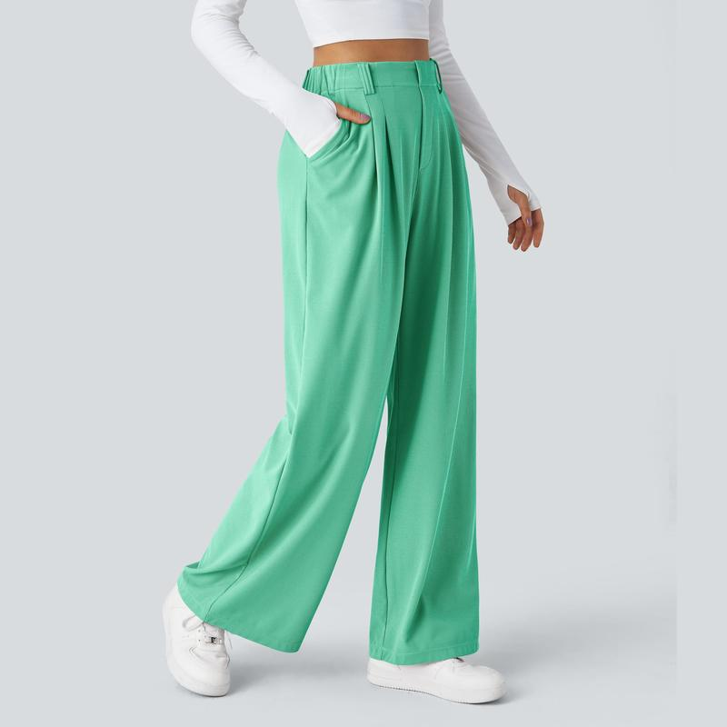 Halara Flex High Waisted Side Pocket Wide Leg Waffle Work Pants, Comfort Trousers, Minimalist Style #Summer#Summervibes#Novatopfinds#Tiktokshopbacktoschool