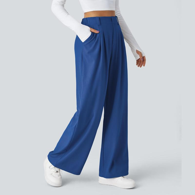 Halara Flex High Waisted Side Pocket Wide Leg Waffle Work Pants, Comfort Trousers, Minimalist Style #Summer#Summervibes#Novatopfinds#Tiktokshopbacktoschool