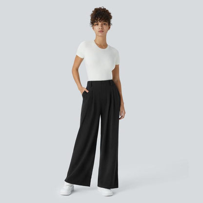 Halara Flex High Waisted Side Pocket Wide Leg Waffle Work Pants, Comfort Trousers, Minimalist Style #Summer#Summervibes#Novatopfinds#Tiktokshopbacktoschool