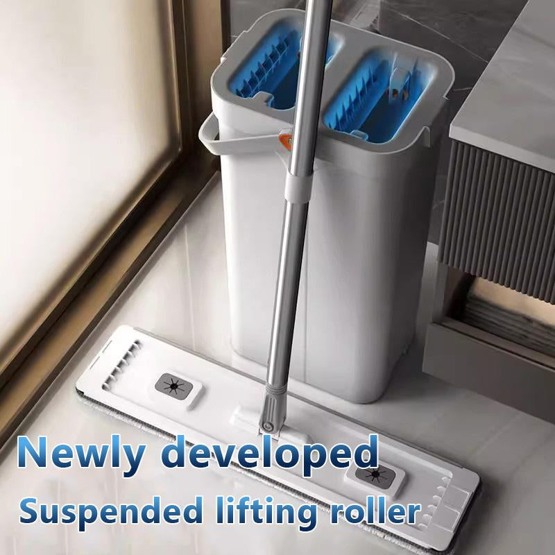 Aoran Magic Household Bucket Set, Wet Mop with 1 Mop Head and 4 Mop Pads for Floor Cleaning!