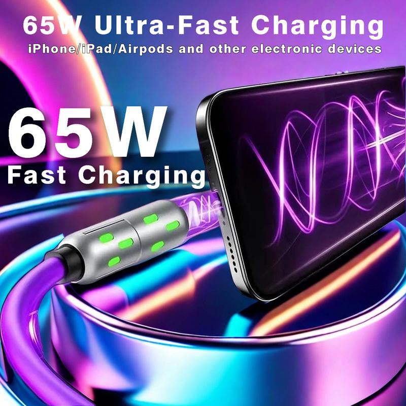 Buy 1 Get 1 Free 6.6FT 4-In-1 USB-C Cable PD Fast Charging Data Sync USB-A Type-C Lightning Aluminum Compatible Durable Reliable