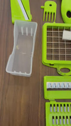 16-in-1 Multifunctional Vegetable Cutter & Slicer – Kitchen Tool with Interchangeable Blades